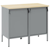 Mobile da lavoro 2 pcs Rosso e Grigio 100 x 55 x 85 cm