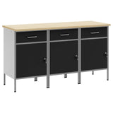 Mobile da lavoro 3 pcs Nero e Grigio 150 x 55 x 85 cm