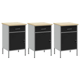 Mobile da lavoro 3 pcs Nero e Grigio 150 x 55 x 85 cm