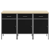 Mobile da lavoro 3 pcs Nero e Grigio 150 x 55 x 85 cm