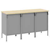Mobile da lavoro 3 pcs Rosso e Grigio 150 x 55 x 85 cm