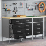 Mobile da lavoro 3 pcs Nero e Grigio 150 x 55 x 85 cm