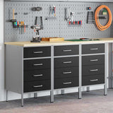 Mobile da lavoro 3 pcs Nero e Grigio 150 x 55 x 85 cm