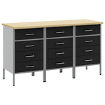 Mobile da lavoro 3 pcs Nero e Grigio 150 x 55 x 85 cm