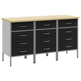 Mobile da lavoro 3 pcs Nero e Grigio 150 x 55 x 85 cm