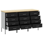 Mobile da lavoro 3 pcs Nero e Grigio 150 x 55 x 85 cm