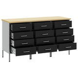 Mobile da lavoro 3 pcs Nero e Grigio 150 x 55 x 85 cm