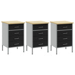 Mobile da lavoro 3 pcs Nero e Grigio 150 x 55 x 85 cm