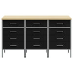 Mobile da lavoro 3 pcs Nero e Grigio 150 x 55 x 85 cm
