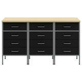 Mobile da lavoro 3 pcs Nero e Grigio 150 x 55 x 85 cm
