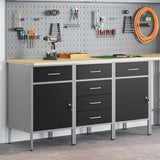 Mobile da lavoro 3 pcs Nero e Grigio 150 x 55 x 85 cm