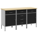Mobile da lavoro 3 pcs Nero e Grigio 150 x 55 x 85 cm
