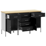 Mobile da lavoro 3 pcs Nero e Grigio 150 x 55 x 85 cm