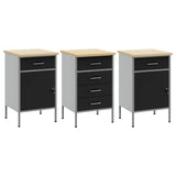 Mobile da lavoro 3 pcs Nero e Grigio 150 x 55 x 85 cm