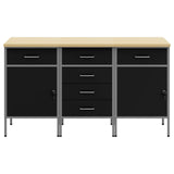 Mobile da lavoro 3 pcs Nero e Grigio 150 x 55 x 85 cm