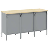 Mobile da lavoro con ruota 3 pcs Rosso e Grigio 75 x 45 x 85 cm