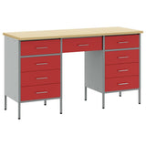 Mobile da lavoro con cassetto 3 pcs Rosso 150 x 55 x 85 cm