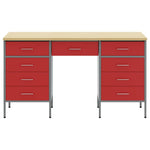 Mobile da lavoro con cassetto 3 pcs Rosso 150 x 55 x 85 cm
