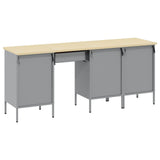 Mobile da lavoro 4 pcs Rosso Legno ingegnerizzato e acciaio