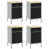 Mobile da lavoro 4 pcs Nero e Grigio 200 x 55 x 85 cm