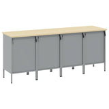 Mobile da lavoro 4 pcs Nero e Grigio 200 x 55 x 85 cm