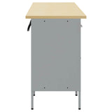 Mobile da lavoro 4 pcs Nero e Grigio 200 x 55 x 85 cm