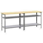 Set banco da lavoro 2 pcs Grigio 200 x 55 x 85 cm Acciaio