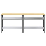 Set banco da lavoro 2 pcs Grigio 200 x 55 x 85 cm Acciaio