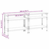 Set banco da lavoro 2 pcs Grigio 200 x 55 x 85 cm Acciaio
