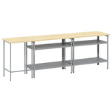 Set banco da lavoro con lo scaffale 3 pcs Beige e grigio