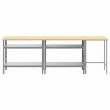 Set banco da lavoro con lo scaffale 3 pcs Beige e grigio