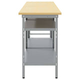 Set banco da lavoro con lo scaffale 3 pcs Beige e grigio