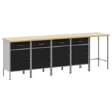 Set di mobili da lavoro con cassetto 5 pcs Nero e Grigio
