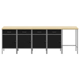 Set di mobili da lavoro con cassetto 5 pcs Nero e Grigio