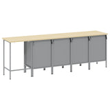 Set di mobili da lavoro con cassetto 5 pcs Nero e Grigio