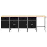 Set di mobili da lavoro con cassetto 5 pcs Nero e Grigio