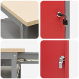 Set banco da lavoro con cassetto con blocco 3 pcs Nero e Grigio