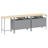 Set banco da lavoro con cassetto con blocco 3 pcs Nero e Grigio