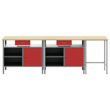 Set banco da lavoro con cassetto con blocco 3 pcs Nero e Grigio