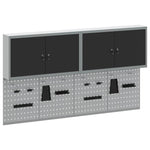 Set Armadietto degli Strumenti e Pannello Forato 6 pcs Nero