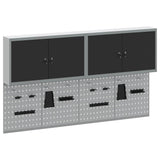 Set Armadietto degli Strumenti e Pannello Forato 6 pcs Nero