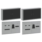 Set Armadietto degli Strumenti e Pannello Forato 6 pcs Nero