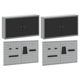 Set Armadietto degli Strumenti e Pannello Forato 6 pcs Nero