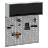 Set di armadi per attrezzi con lo scaffale 3 pcs Nero