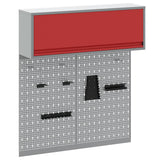 Set di armadi per attrezzi con lo scaffale 3 pcs Rosso
