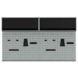 Set di armadi per attrezzi con lo scaffale 6 pcs Nero