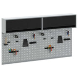 Set di armadi per attrezzi con lo scaffale 6 pcs Nero