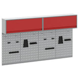 Set di armadi per attrezzi con lo scaffale 6 pcs Rosso