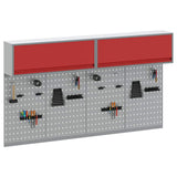Set di armadi per attrezzi con lo scaffale 6 pcs Rosso