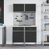 Set di mobili da lavoro con cassetto con blocco 8 pcs Grigio